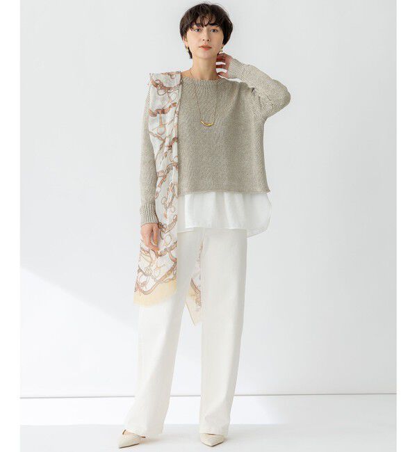 23区「【洗える】ブライトリリーヤーン クルーネック ニット」|ニット・セーター|