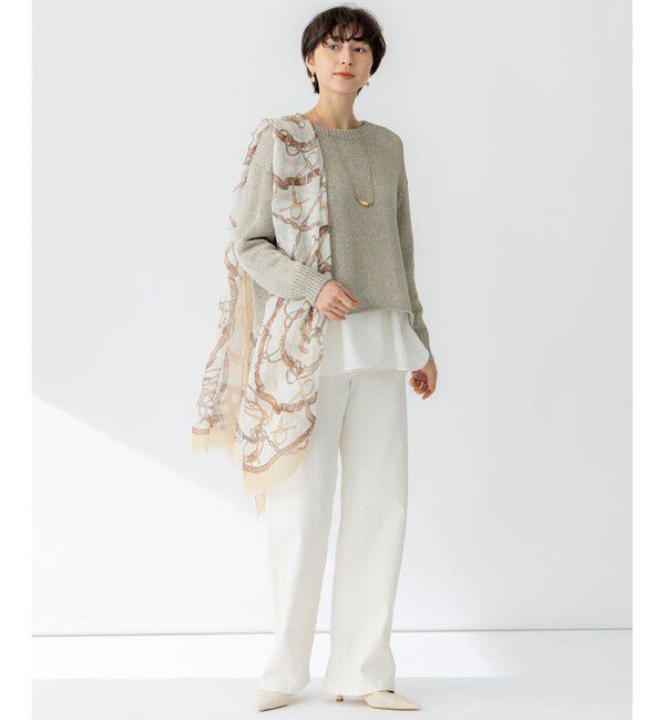 23区「【洗える】ブライトリリーヤーン クルーネック ニット」|ニット・セーター|