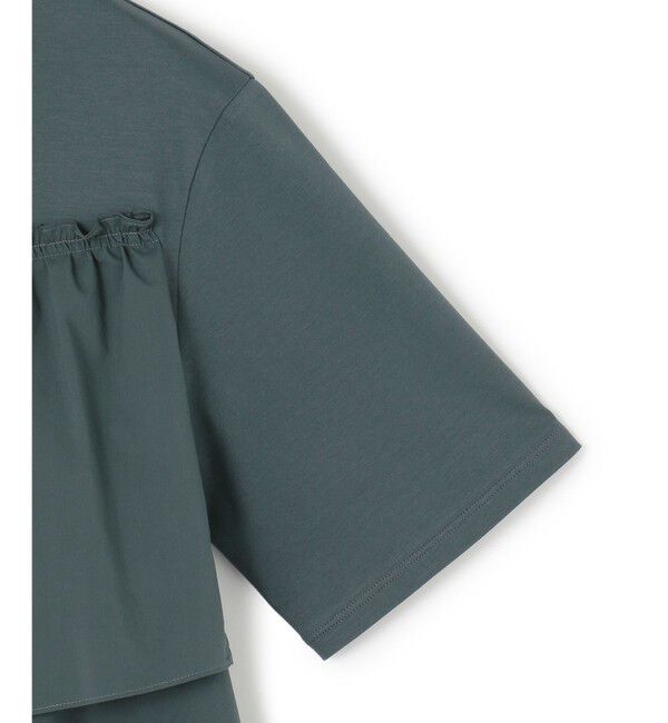 23区「【汗じみ防止/洗える】ランダムフリルジャージー ドッキング カットソー」|Tシャツ・カットソー|