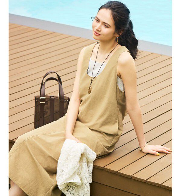 23区「【SLOW/一部店舗限定】UVカット/撥水/接触冷感 ナイロンタスランタフタ ワンピース」|ワンピース|ベージュ系