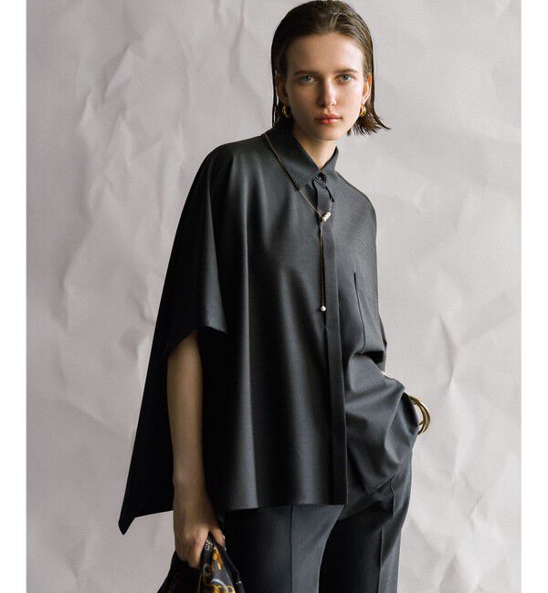 23区「【洗える】TWマットクロス ポンチョシルエット シャツ」|シャツ・ブラウス|