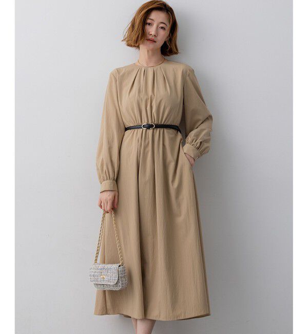 23区「ヴィンテージライトタフタ ワンピース」|ワンピース|ベージュ系