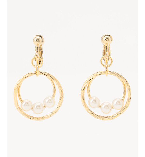 ANY SIS「3連パール調フープ イヤリング」|イヤリング|キスカ