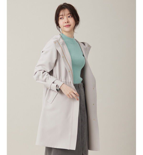 ANY SIS「【撥水・UVカット・洗える】フーデットロング コート」|ミリタリー・モッズコート|ライトグレー