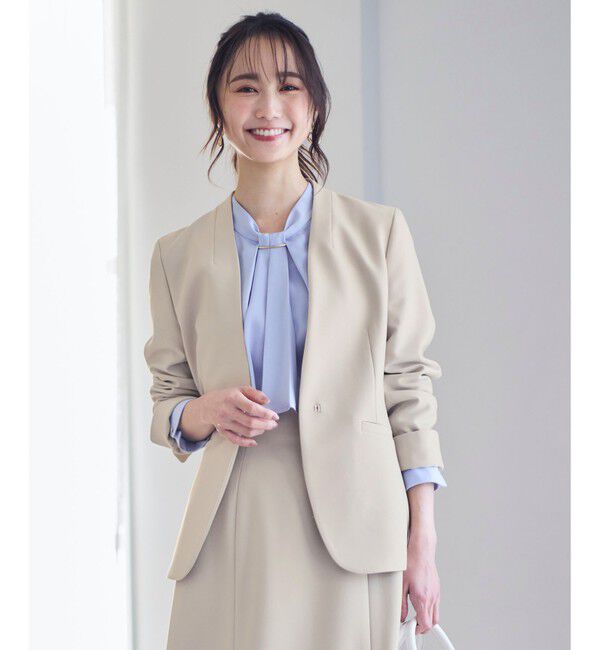 ANY SIS「【洗える】褒めらレディノーカラー ジャケット」|ノーカラージャケット|ﾗｲﾄﾍﾞｰ