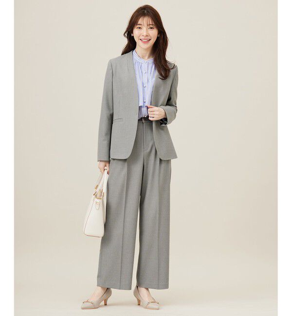 ANY SIS「【洗える】褒めらレディノーカラー ジャケット」|ノーカラージャケット|