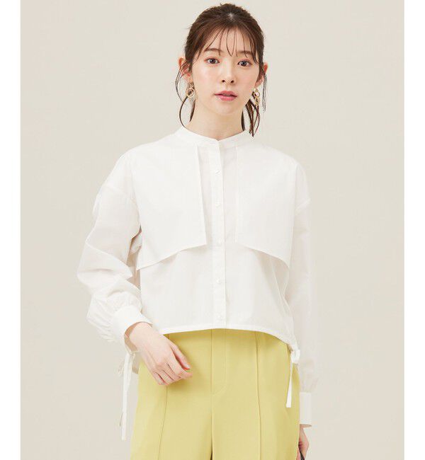 ANY SIS「【UVカット・接触冷感・速乾】クロップトヨークハオリ シャツ」|シャツ・ブラウス|オフ