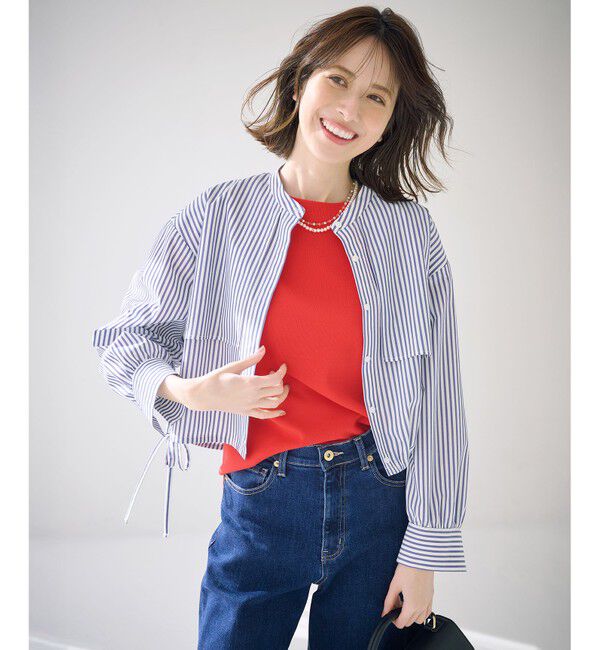 ANY SIS「【UVカット・接触冷感・速乾】クロップトヨークハオリ シャツ」|シャツ・ブラウス|