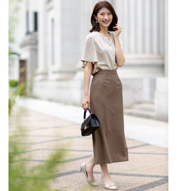 ANY SIS「【接触冷感・吸水速乾・UVカット】サラキレイ スキッパー ブラウス」|シャツ・ブラウス|