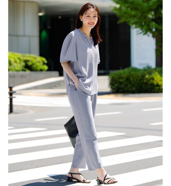 ANY SIS「【接触冷感・吸水速乾・UVカット】サラキレイ スキッパー ブラウス」|シャツ・ブラウス|