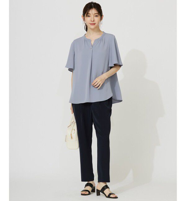 ANY SIS「【接触冷感・吸水速乾・UVカット】サラキレイ スキッパー ブラウス」|シャツ・ブラウス|