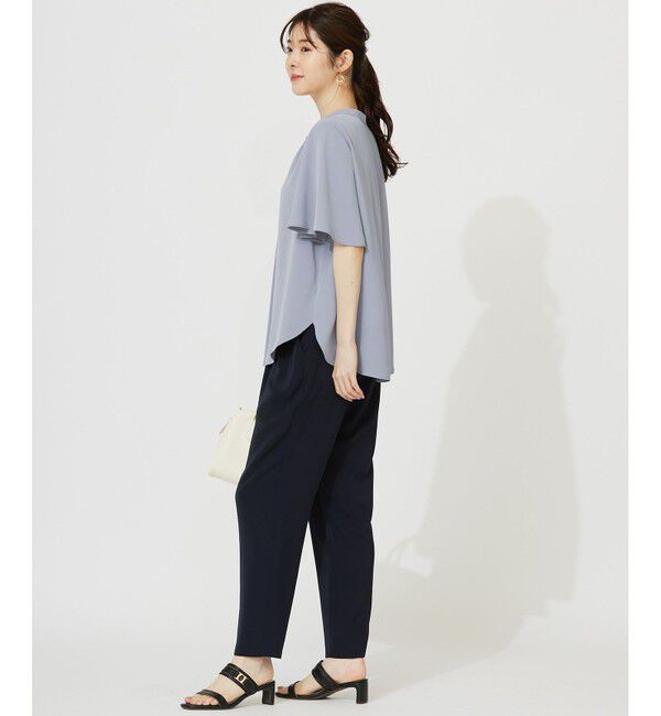 ANY SIS「【接触冷感・吸水速乾・UVカット】サラキレイ スキッパー ブラウス」|シャツ・ブラウス|