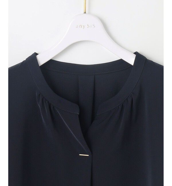 ANY SIS「【接触冷感・吸水速乾・UVカット】サラキレイ スキッパー ブラウス」|シャツ・ブラウス|
