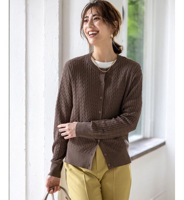 ANY SIS「ケーブルニット カーディガン」|カーディガン|モカ