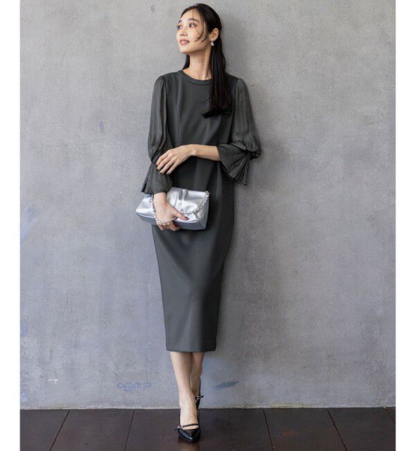 ANY SIS「【洗える】ベルスリーブナロー ドレス」|ドレス|