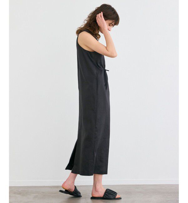 BEIGE,「【洗える】BERGAMOT / ウォッシャブルリネンアメスリロングワンピース」|ワンピース|