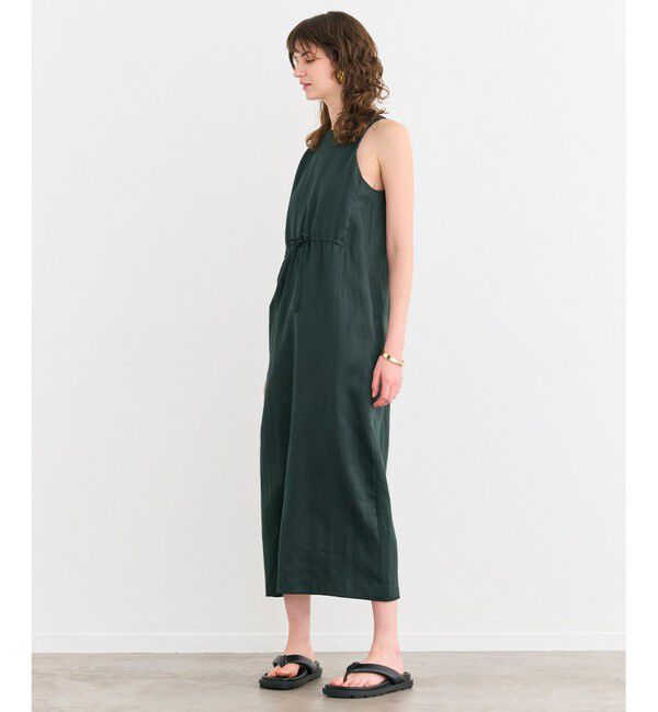 BEIGE,「【洗える】BERGAMOT / ウォッシャブルリネンアメスリロングワンピース」|ワンピース|