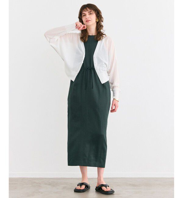 BEIGE,「【洗える】BERGAMOT / ウォッシャブルリネンアメスリロングワンピース」|ワンピース|