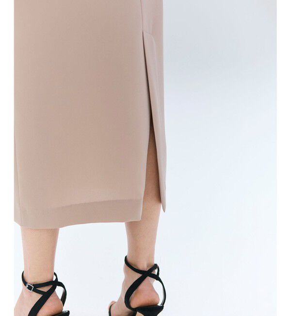 BEIGE,「【洗える】FLEUR / ニットコンビハイネックノースリーブドレス」|ワンピース|