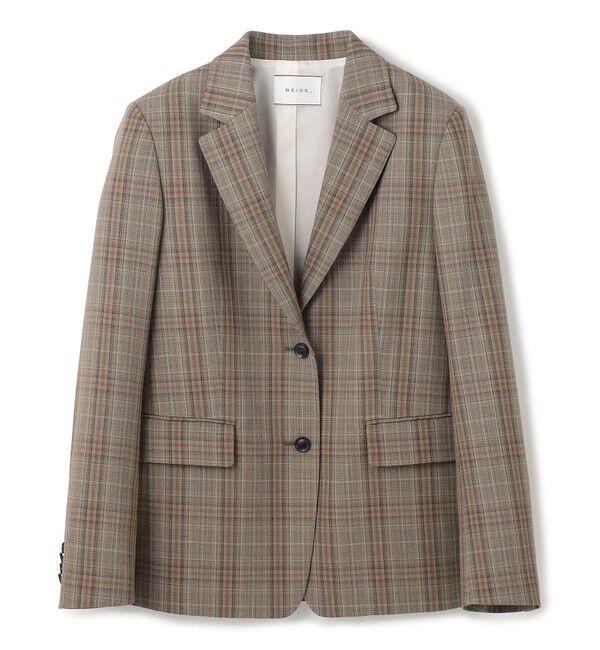 BEIGE,「【Oggi ８月号掲載】SELMA / チェックウールテーラードジャケット」|テーラードジャケット|