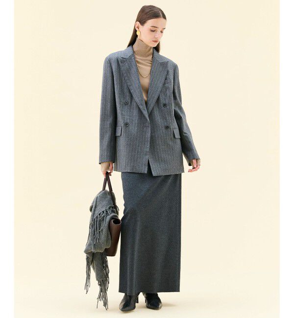 BEIGE,「DELAND / ウールピンストライプダブルジャケット」|テーラードジャケット|