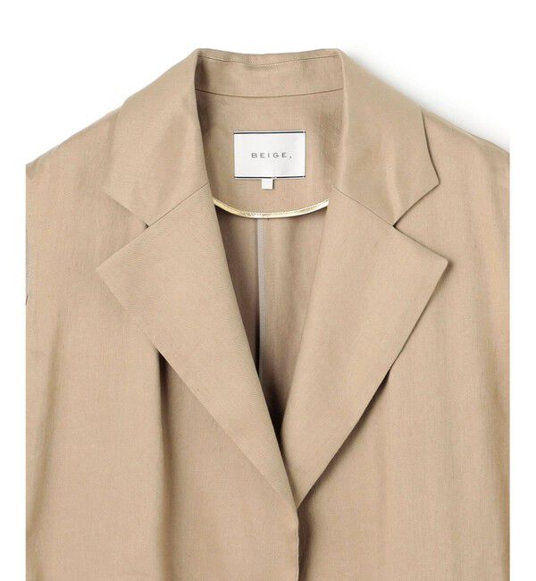 BEIGE,「MICA /  リネンブレンドベルト付きジレ」|ベスト・ジレ|