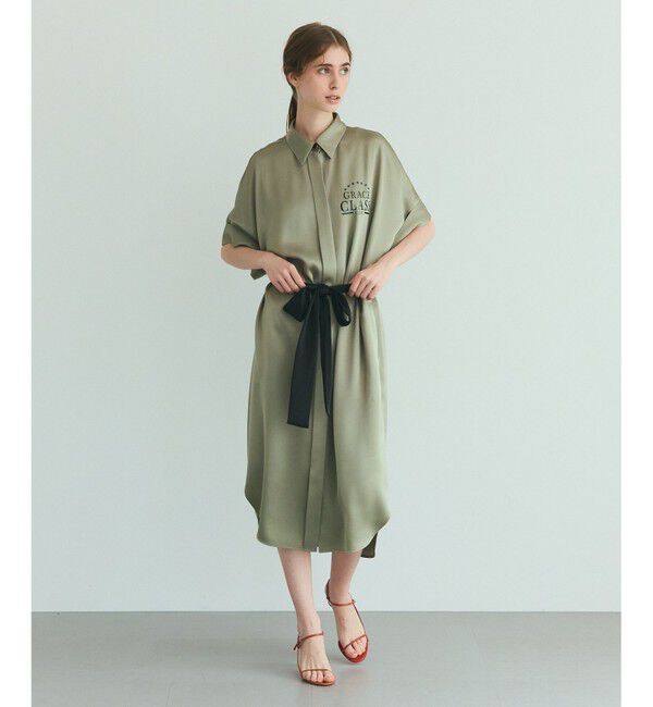Grace Class「ダブルサテンシャツドレス」|ワンピース|