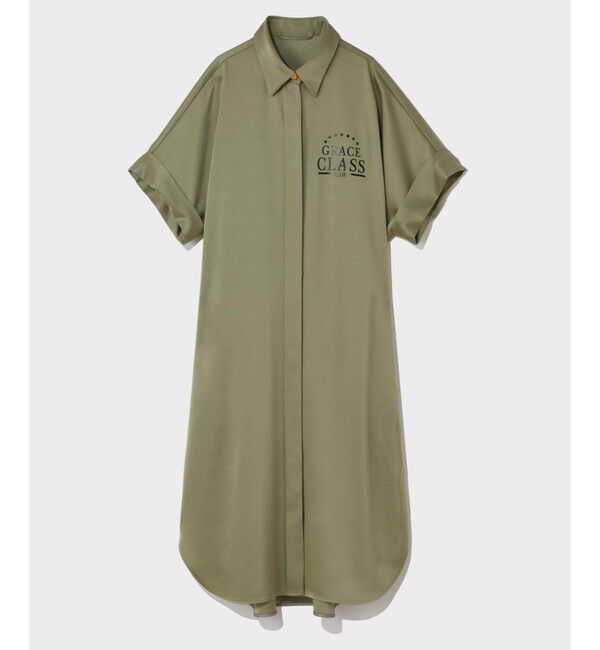 Grace Class「ダブルサテンシャツドレス」|ワンピース|