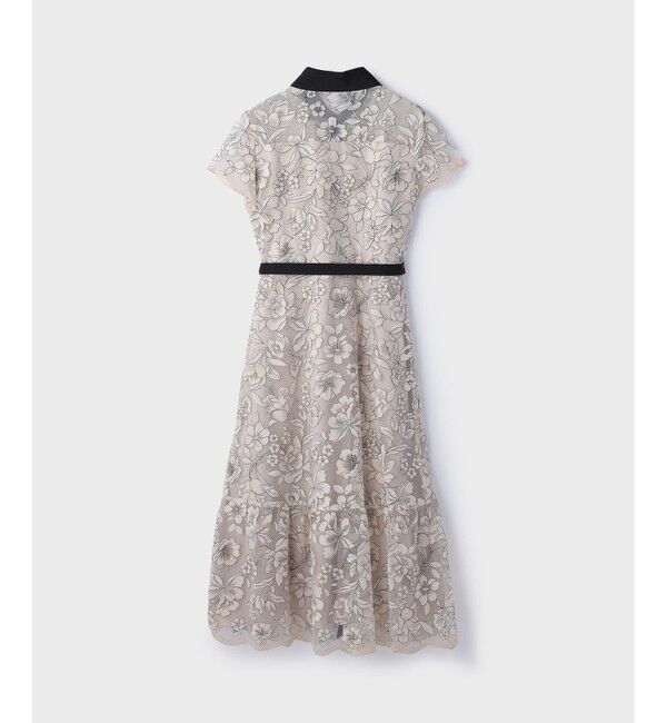 GRACE CONTINENTAL「チュールフラワー刺繍ワンピース」|ドレス|