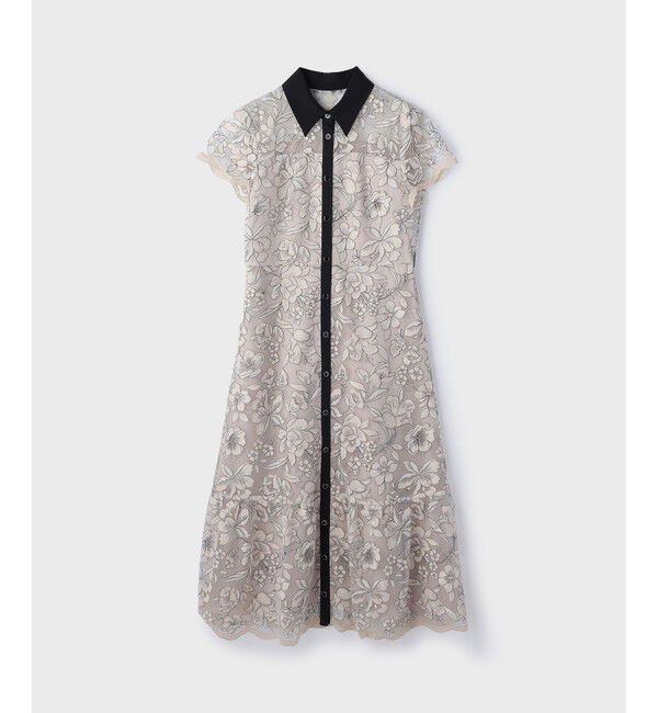 GRACE CONTINENTAL「チュールフラワー刺繍ワンピース」|ドレス|