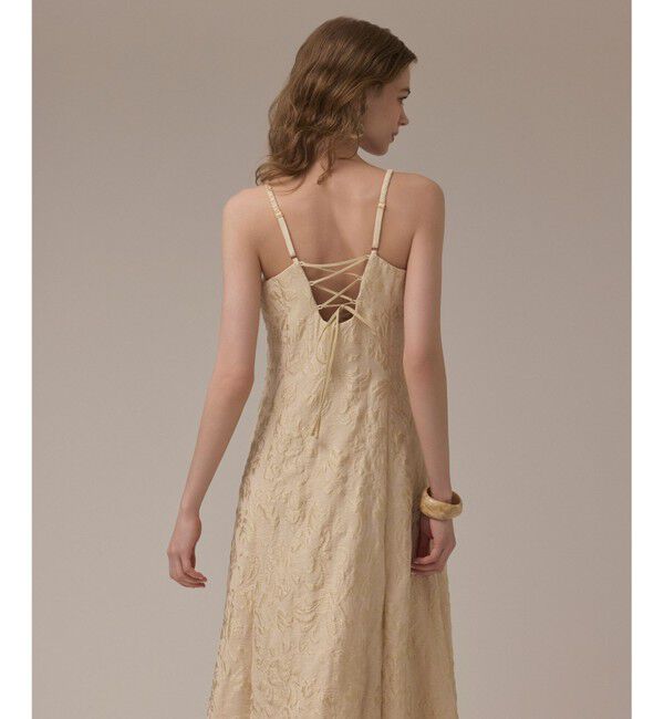 GRACE CONTINENTAL「リーフジャガードキャミワンピース」|ワンピース|