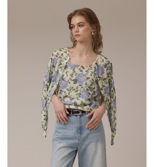 Diagram「ローズプリントニットカーディガン」|カーディガン|