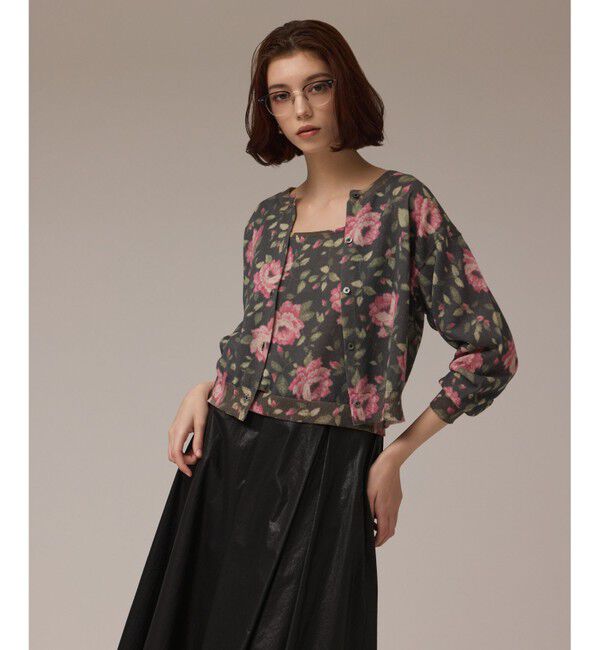 Diagram「ローズプリントニットカーディガン」|カーディガン|