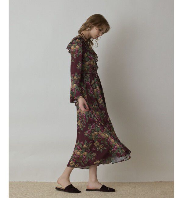 GRACE CONTINENTAL「ボタニカルベリープリントワンピース」|ワンピース|