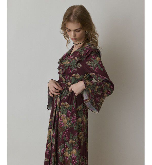 GRACE CONTINENTAL「ボタニカルベリープリントワンピース」|ワンピース|