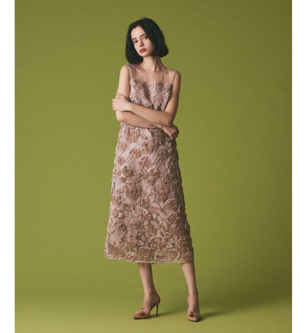 Grace Class「フラワーembドレス」|ドレス|ベージュ