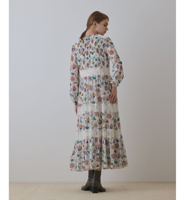 GRACE CONTINENTAL「サラサプリントティアードワンピース」|ワンピース|