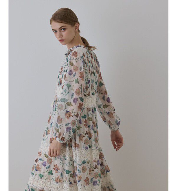 GRACE CONTINENTAL「サラサプリントティアードワンピース」|ワンピース|