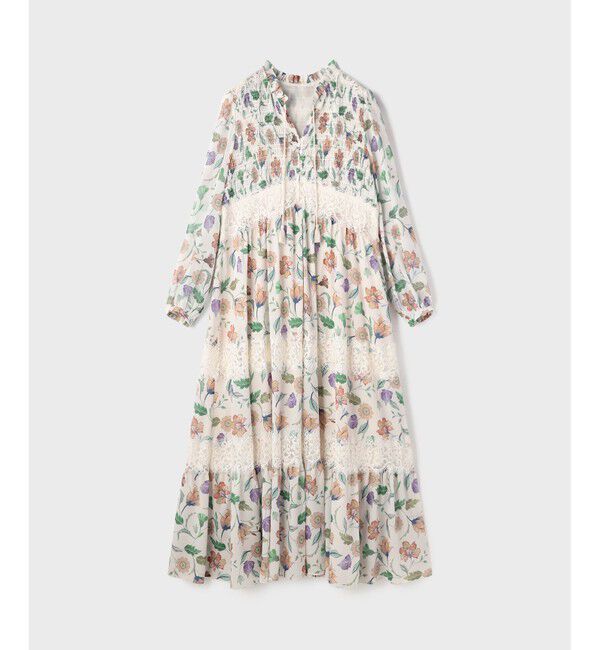 GRACE CONTINENTAL「サラサプリントティアードワンピース」|ワンピース|