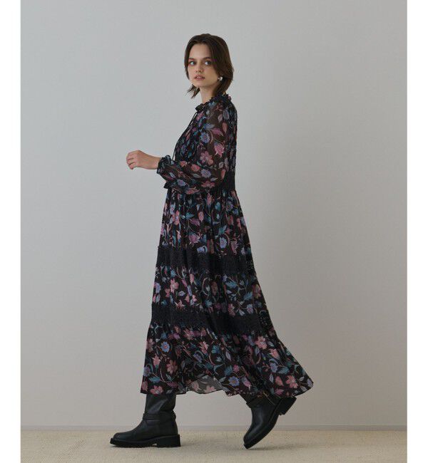 GRACE CONTINENTAL「サラサプリントティアードワンピース」|ワンピース|