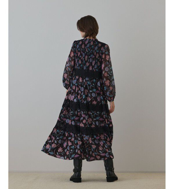 GRACE CONTINENTAL「サラサプリントティアードワンピース」|ワンピース|