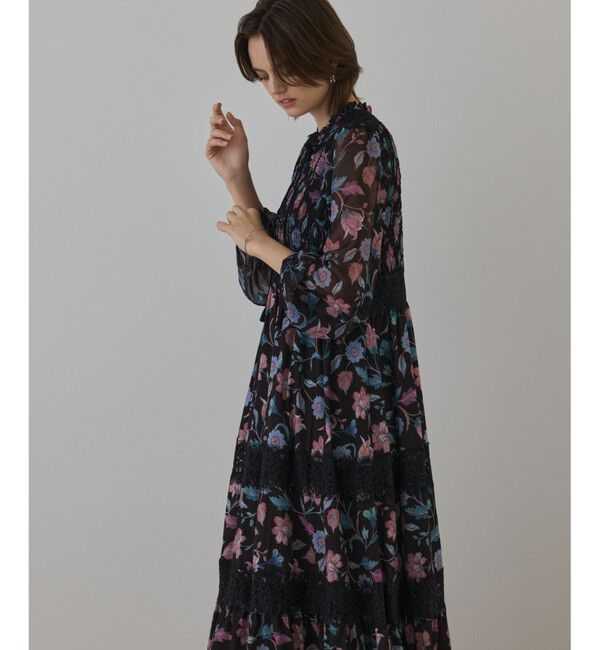 GRACE CONTINENTAL「サラサプリントティアードワンピース」|ワンピース|