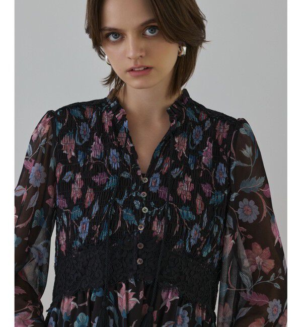 GRACE CONTINENTAL「サラサプリントティアードワンピース」|ワンピース|