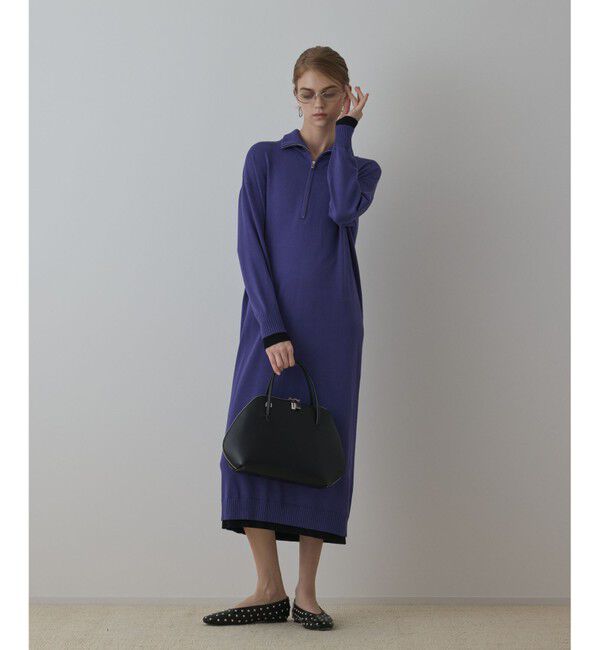 Diagram「バイカラーストレートニットワンピース」|ワンピース|パープル