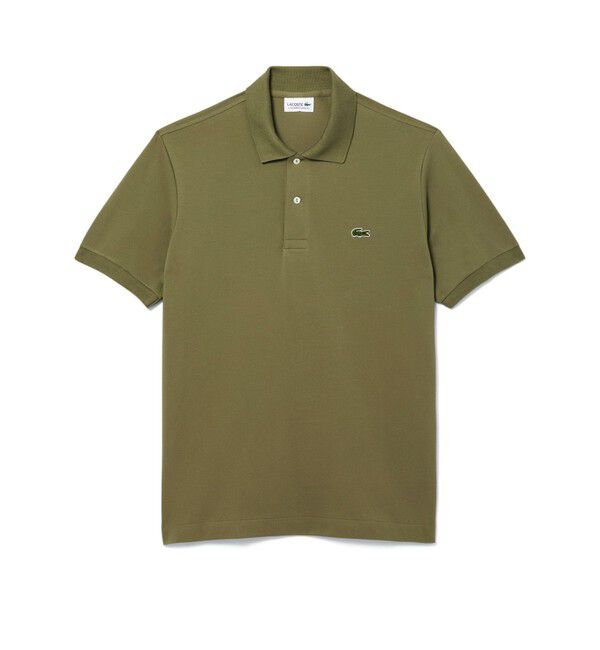 LACOSTE「通気性 イージーケア 軽量鹿の子ピケ L.12.12ライトウェイト半袖ポロシャツ」|ポロシャツ|カーキ