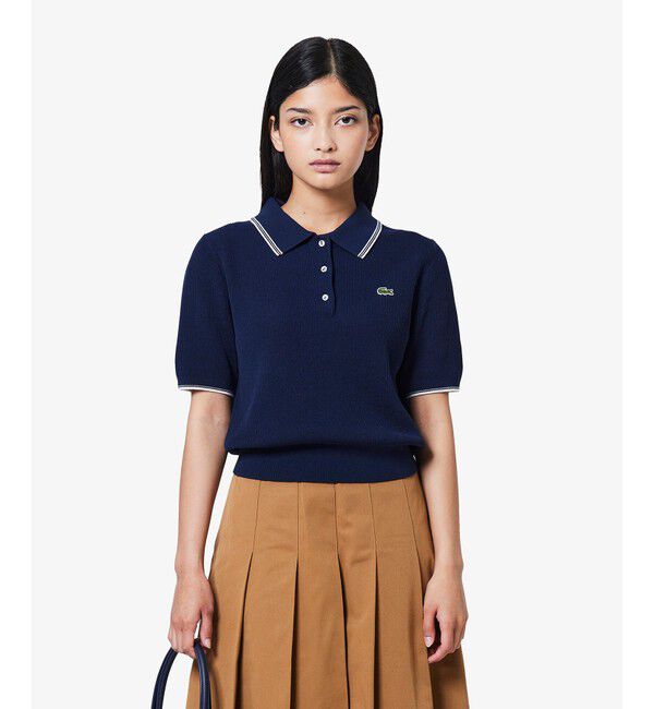 LACOSTE「コンパクトニットポロシャツ」|ポロシャツ|ネイビー