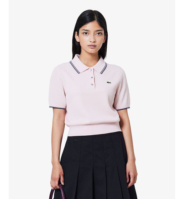 LACOSTE「コンパクトニットポロシャツ」|ポロシャツ|ピンク