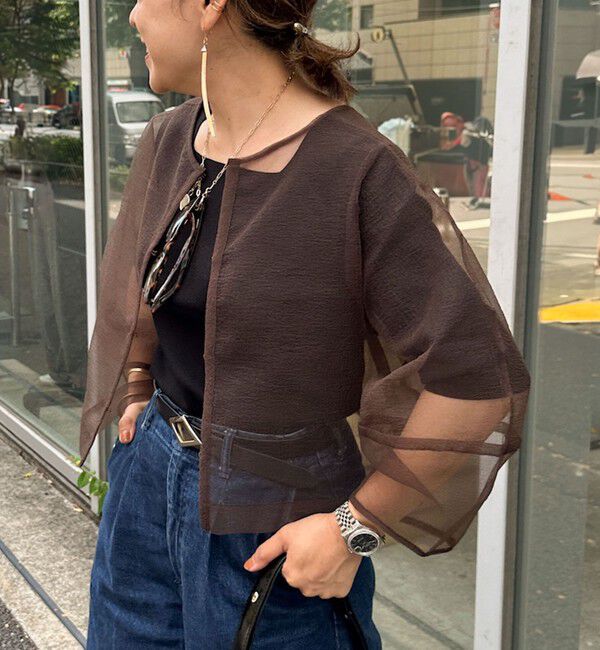 Rie Miller「ランタンスリーブシアー2WAYブラウス」|シャツ・ブラウス|