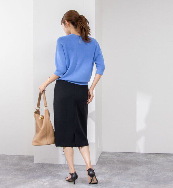 NOLLEY'S「《手洗い可能》ESPOIR 16G片畦5分袖プルオーバーニット」|ニット・セーター|