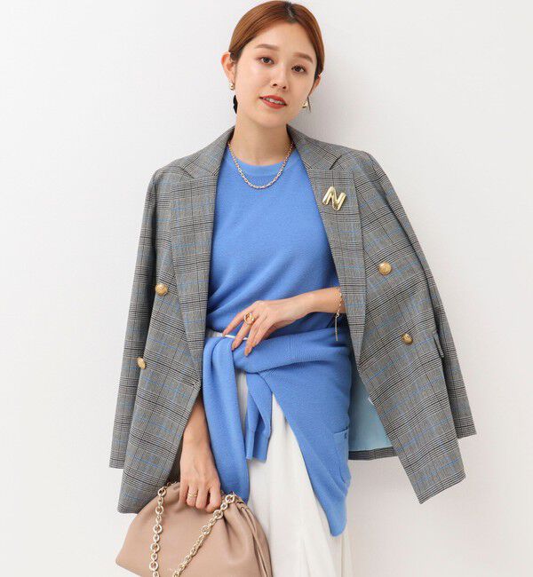 NOLLEY'S「《手洗い可能》ESPOIR 16G片畦5分袖プルオーバーニット」|ニット・セーター|